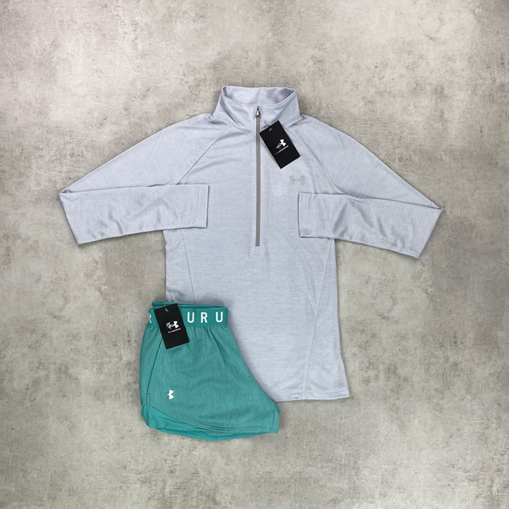 women's grey half-zip 12