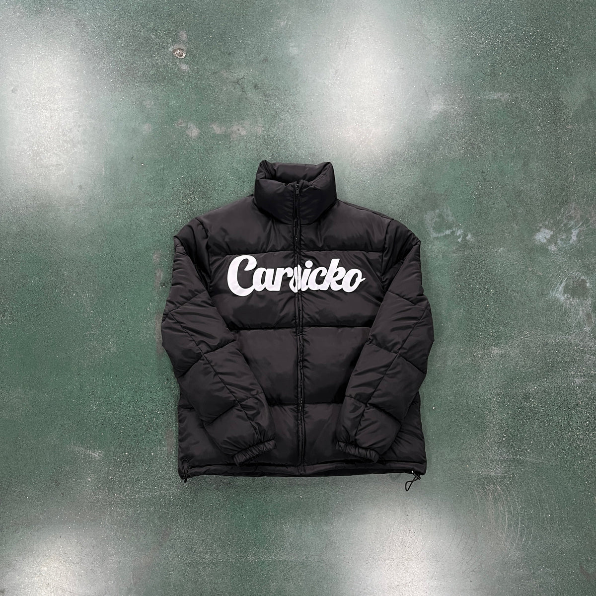 black puffer jacket