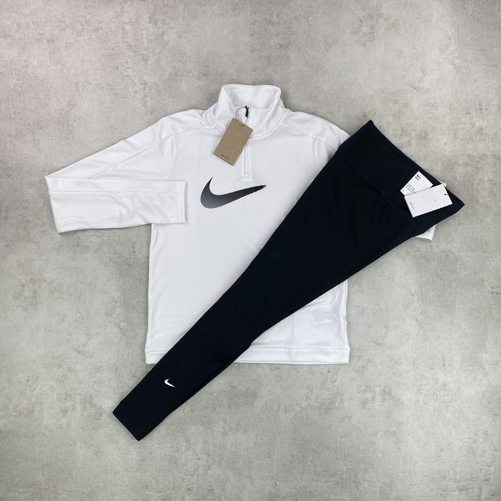 women's white half-zip